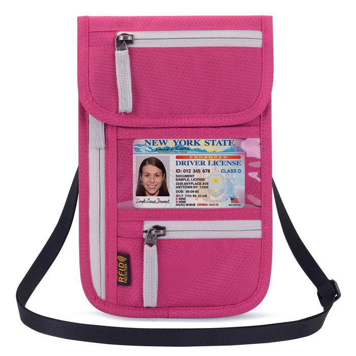 Travel Abroad Document Package Multi-functional Waterproof Neck Passport Holder